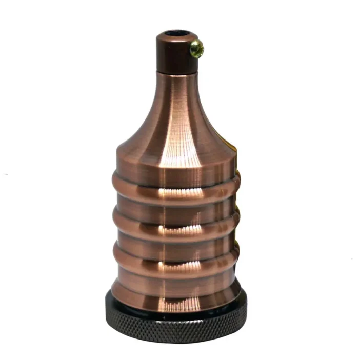 Copper E27 Fitting Vintage Industrial Lamp Light Bulb Holder - Antique Retro Edison Bulb - Image 1
