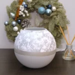 Handpainted Glass Vase for Flowers | Unique Painted Art Glass Round Bubble Vase | 6-inch Table Vase for Home Decor