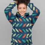 Abstract Leaf Pattern UNISEX Sublimation Hoodie - Soft, Vibrant, and Fade-Resistant