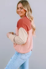 Rachel Block Long Sleeve Ribbed Loose Top - Chic & Effortless Style for Every Occasion - Image 3