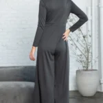 Trinity Button Long Sleeve Wide Leg Jumpsuit - Stylish & Versatile One-Piece Outfit for Any Occasion