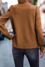 Juliet Quilted Puff Sleeve Pullover Sweatshirt - Trendy and Cozy Women's Top - Image 2
