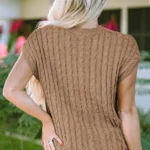 Laura Crew Neck Cable Knit Short Sleeve Sweater - Stylish and Comfortable Wardrobe Essential