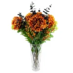 Stunning Extra Large Reflex Chrysanthemum - Orange, 75cm | Artificial Silk Flowers for Home & Event Decor - Image 3