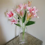 Realistic Artificial Lily Plant - Pink Bare Stem, 60cm Tall - Perfect Home Decor & Floral Arrangements