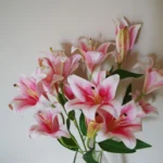 Realistic Artificial Lily Plant - Pink Bare Stem, 60cm Tall - Perfect Home Decor & Floral Arrangements - Image 2