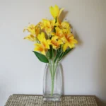Realistic Artificial Lily Plant - Yellow Bare Stem - 60cm Tall - Perfect for DIY Decoration & Arrangements
