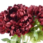 Artificial Flowers - Extra Large Reflex Chrysanthemum, Red, 75cm - Premium Silk Petals, Perfect for Arrangements & Decor - Image 3