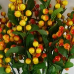 Vibrant Artificial Foliage Orange Berry Spray - 70cm, Perfect for Home Decor & Floral Arrangements - Image 3