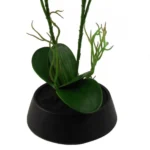 Elegant Artificial Orchid Flowers in Pink & Yellow with Ceramic Planter 43cm Tall | Home and Office Decor - Image 3