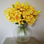 Artificial Yellow Lily Flowers - 60cm Bare Stem, Pack of 12 - Realistic & Versatile Floral Arrangement