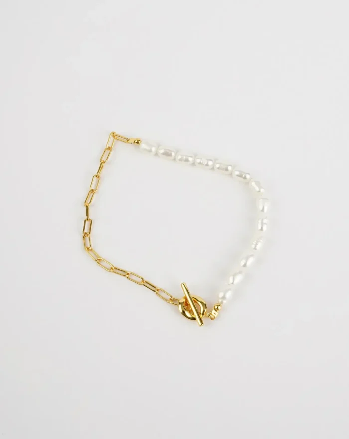 Elegant Link Pearl Bracelet - Timeless Beauty for Every Occasion - Image 1