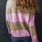 Renata Stripe Crew Neck Wide Sleeve Colorblock Sweater | Chic & Playful Fashion