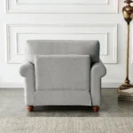 Contemporary Grey Living Room Sofa Chair with Wood Legs - Modern Comfort & Style - Image 4
