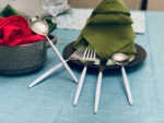 Elegant White & Silver Flatware Stainless Steel Set of 20 Perfect for Any Occasion - Image 6