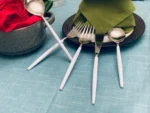 Elegant White & Silver Flatware Stainless Steel Set of 20 Perfect for Any Occasion - Image 7