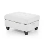 Luxurious Ivory Ottoman for Modular Sectional - High-Density Foam, Durable Teddy Fabric, Perfect for Living Rooms & Offices - Image 3