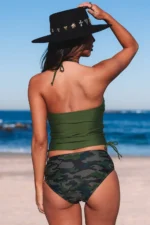 Bristol Camouflage Print Halter Neck Backless Two-piece Swimsuit - Stylish Sexy Beachwear