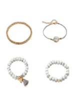 Elegant Gray Marble Bracelet Set - Versatile & Stylish Jewelry for Every Occasion - Image 3