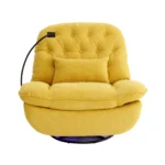 270 Degree Swivel Power Recliner with Bluetooth, Voice Control, USB Ports & Hidden Storage - Yellow - Image 8