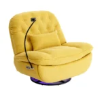 270 Degree Swivel Power Recliner with Bluetooth, Voice Control, USB Ports & Hidden Storage - Yellow - Image 9