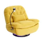 270 Degree Swivel Power Recliner with Bluetooth, Voice Control, USB Ports & Hidden Storage - Yellow - Image 10