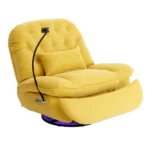 270 Degree Swivel Power Recliner with Bluetooth, Voice Control, USB Ports & Hidden Storage - Yellow - Image 11