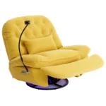 270 Degree Swivel Power Recliner with Bluetooth, Voice Control, USB Ports & Hidden Storage - Yellow - Image 12