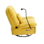 270 Degree Swivel Power Recliner with Bluetooth, Voice Control, USB Ports & Hidden Storage - Yellow - Image 14