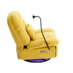 270 Degree Swivel Power Recliner with Bluetooth, Voice Control, USB Ports & Hidden Storage - Yellow - Image 15