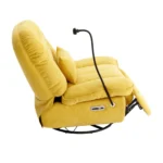 270 Degree Swivel Power Recliner with Bluetooth, Voice Control, USB Ports & Hidden Storage - Yellow - Image 16