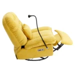 270 Degree Swivel Power Recliner with Bluetooth, Voice Control, USB Ports & Hidden Storage - Yellow - Image 17