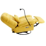 270 Degree Swivel Power Recliner with Bluetooth, Voice Control, USB Ports & Hidden Storage - Yellow - Image 18