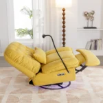 270 Degree Swivel Power Recliner with Bluetooth, Voice Control, USB Ports & Hidden Storage - Yellow - Image 27
