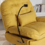 270 Degree Swivel Power Recliner with Bluetooth, Voice Control, USB Ports & Hidden Storage - Yellow - Image 29