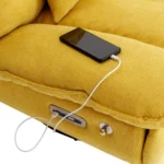 270 Degree Swivel Power Recliner with Bluetooth, Voice Control, USB Ports & Hidden Storage - Yellow - Image 41