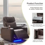 Ultimate Comfort: Power Motion Recliner with USB & Hidden Storage - Brown - Image 3