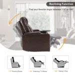 Ultimate Comfort: Power Motion Recliner with USB & Hidden Storage - Brown - Image 4