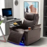Ultimate Comfort: Power Motion Recliner with USB & Hidden Storage - Brown - Image 6