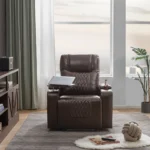 Ultimate Comfort: Power Motion Recliner with USB & Hidden Storage - Brown - Image 7
