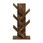 Tree Bookshelf 5-Tier Floor Standing Tree Bookcase, Amber Pine Modern & Space-Saving Design - Image 2