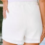 Zahra Women's Waffle Knit Lace-up High Waist Wide Leg Casual Shorts - Stylish & Comfortable Summer Wear