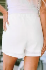 Zahra Women's Waffle Knit Lace-up High Waist Wide Leg Casual Shorts - Stylish & Comfortable Summer Wear