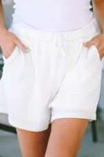Zahra Women's Waffle Knit Lace-up High Waist Wide Leg Casual Shorts - Stylish & Comfortable Summer Wear - Image 4