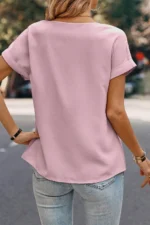 Lennox Pleated Patched Crew Neck Shirt - Stylish, Comfortable, & Durable