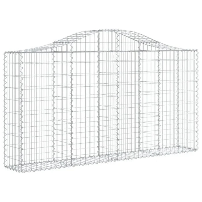 Arched Gabion Basket 78.7"x11.8"x39.4"/47.2" - Durable Galvanized Iron for Decorative Garden Barrier - Image 1