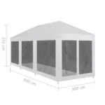 Premium 29.5' x 9.8' Outdoor Party Tent with 8 Mesh Sidewalls - Durable, Weather-Resistant Canopy for Weddings, BBQs, Festivals - Image 5