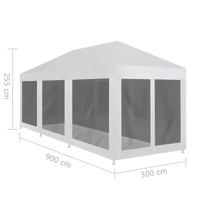 Premium 29.5' x 9.8' Outdoor Party Tent with 8 Mesh Sidewalls - Durable, Weather-Resistant Canopy for Weddings, BBQs, Festivals - Image 5