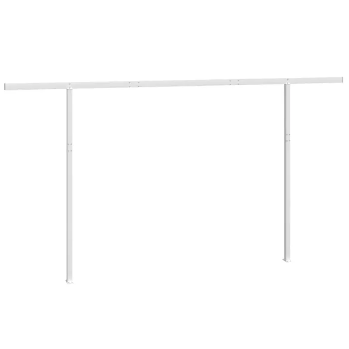 Durable White Awning Post Set Sturdy Iron Construction, 177.2" x 96.5" Ideal for Terrace, Balcony, or Garden - Image 1