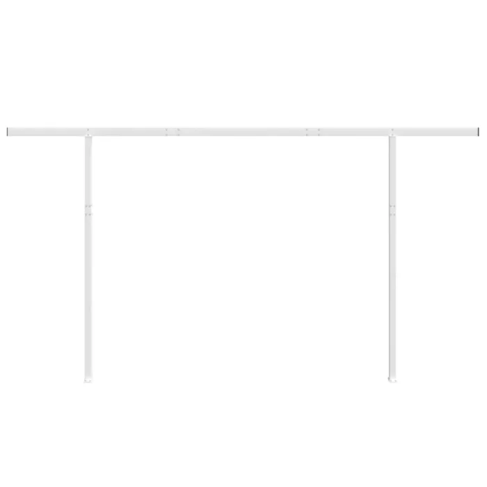 Durable White Awning Post Set Sturdy Iron Construction, 177.2" x 96.5" Ideal for Terrace, Balcony, or Garden - Image 2